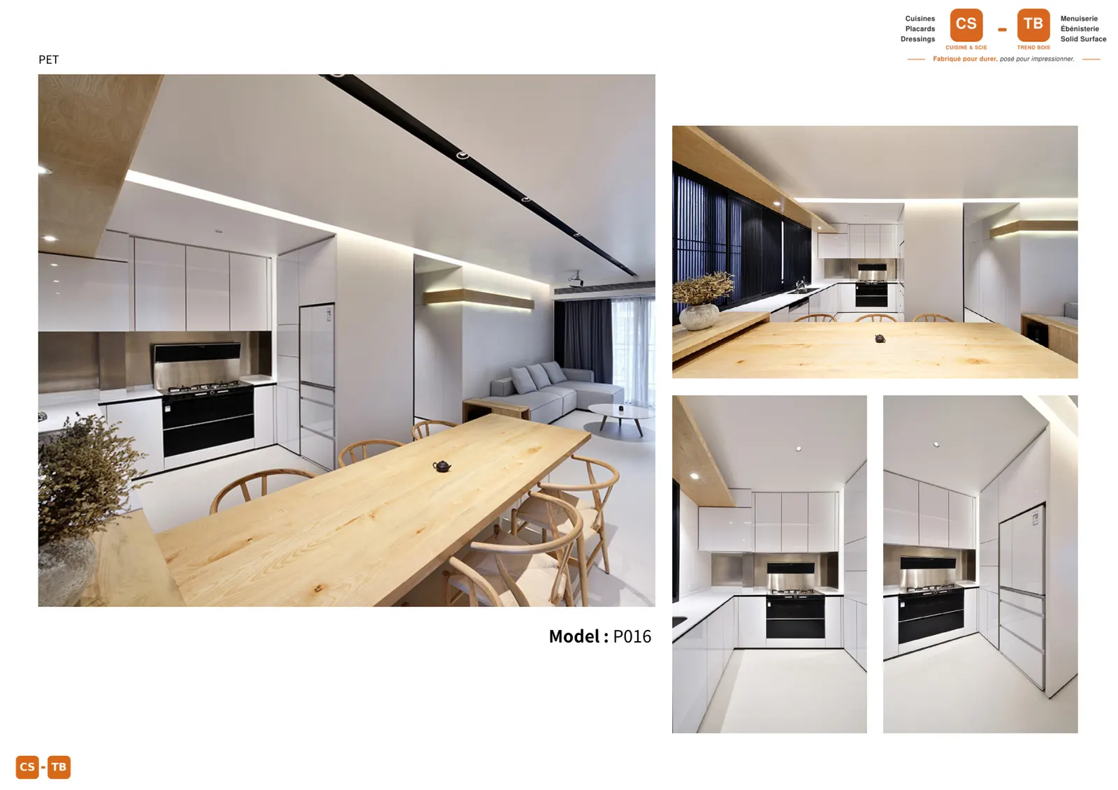 Cuisine moderne finition PET ultra-brillant — Trend Bois
