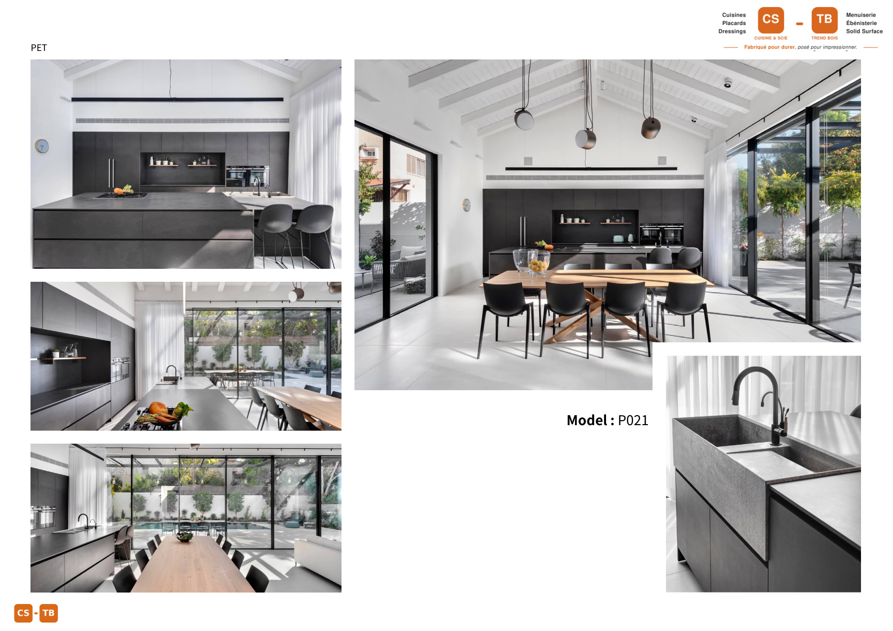 Cuisine P021 - Armoires de cuisine Trend Bois Maroc