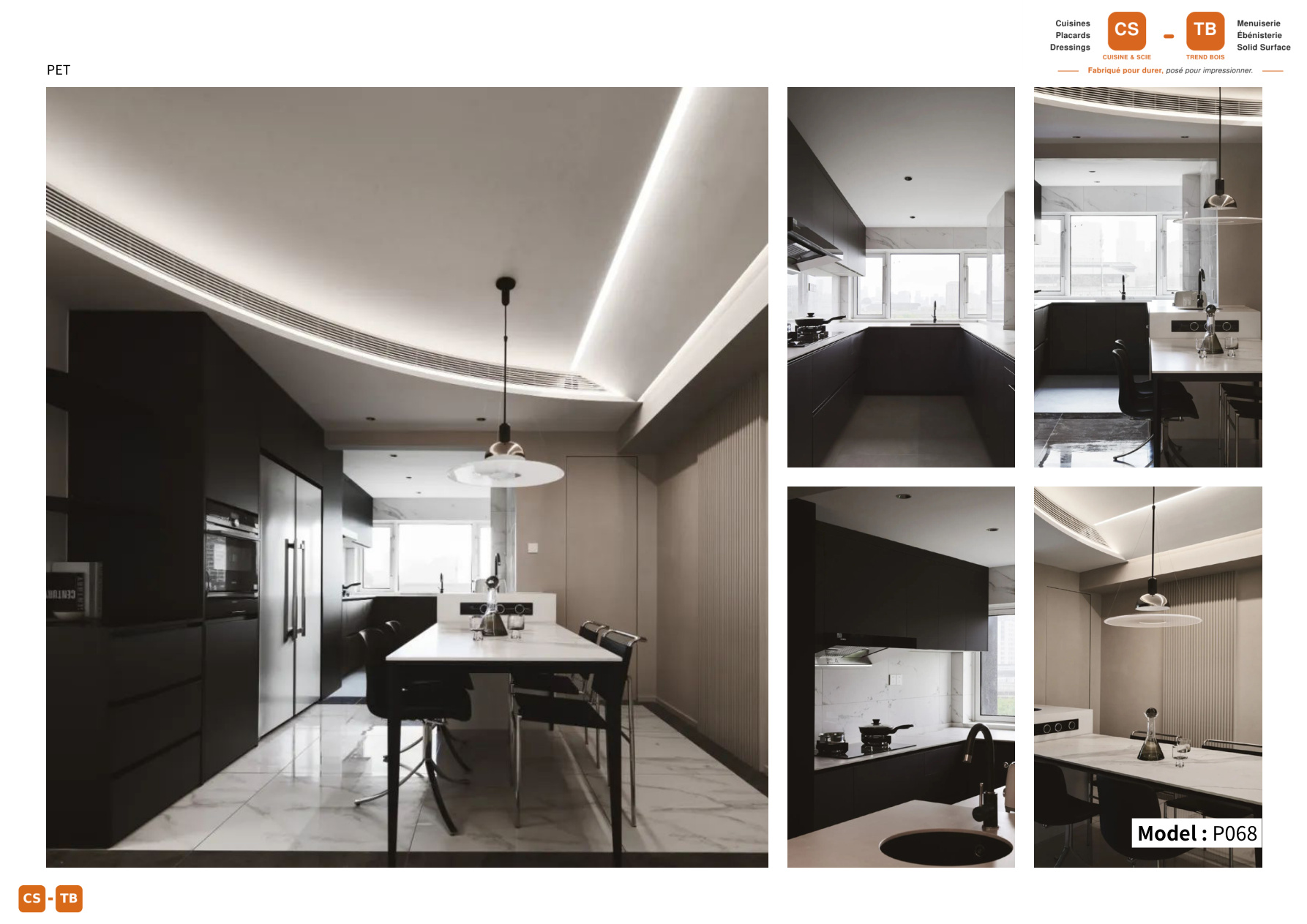 Cuisine P068 - Armoires de cuisine Trend Bois Maroc