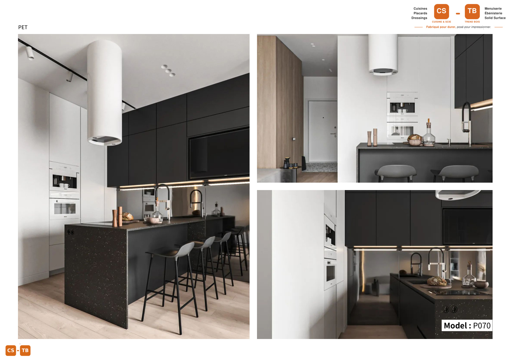Cuisine P070 - Armoires de cuisine Trend Bois Maroc