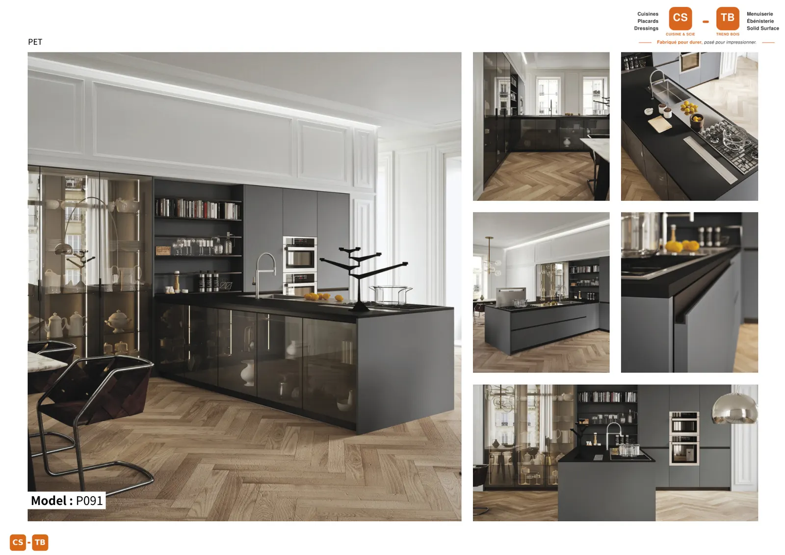 Cuisine P091 - Armoires de cuisine Trend Bois Maroc