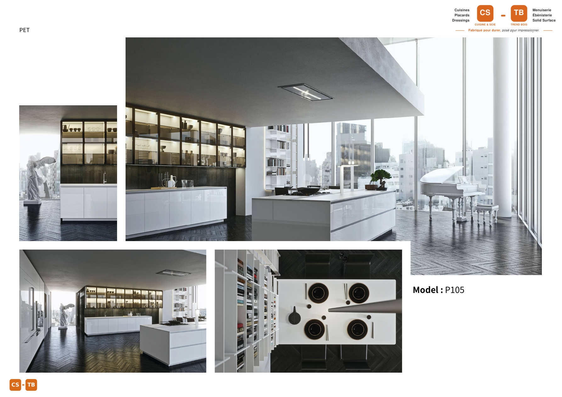 Cuisine P105 - Armoires de cuisine Trend Bois Maroc