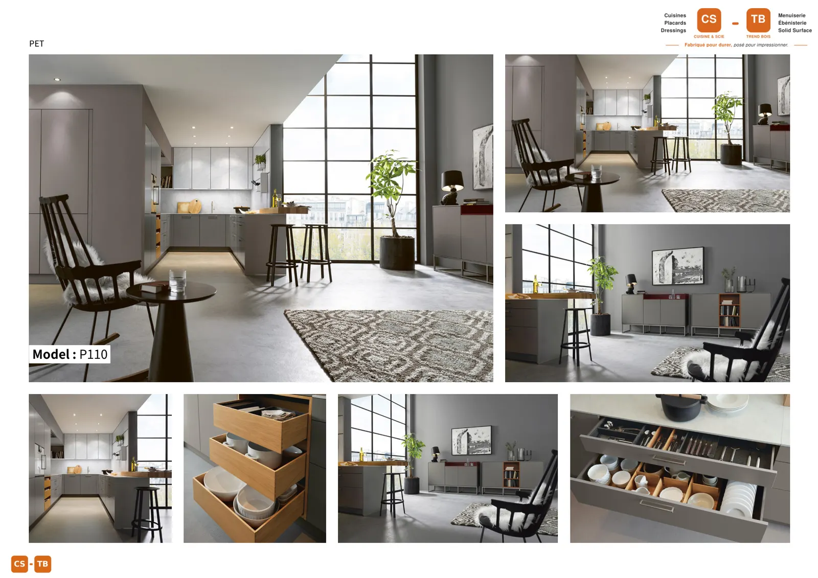 Cuisine P110 - Armoires de cuisine Trend Bois Maroc
