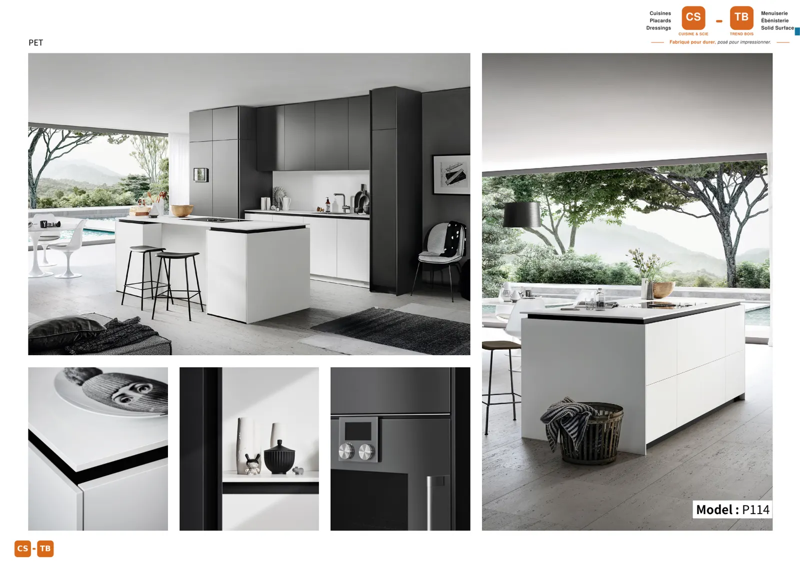 Cuisine P114 - Armoires de cuisine Trend Bois Maroc