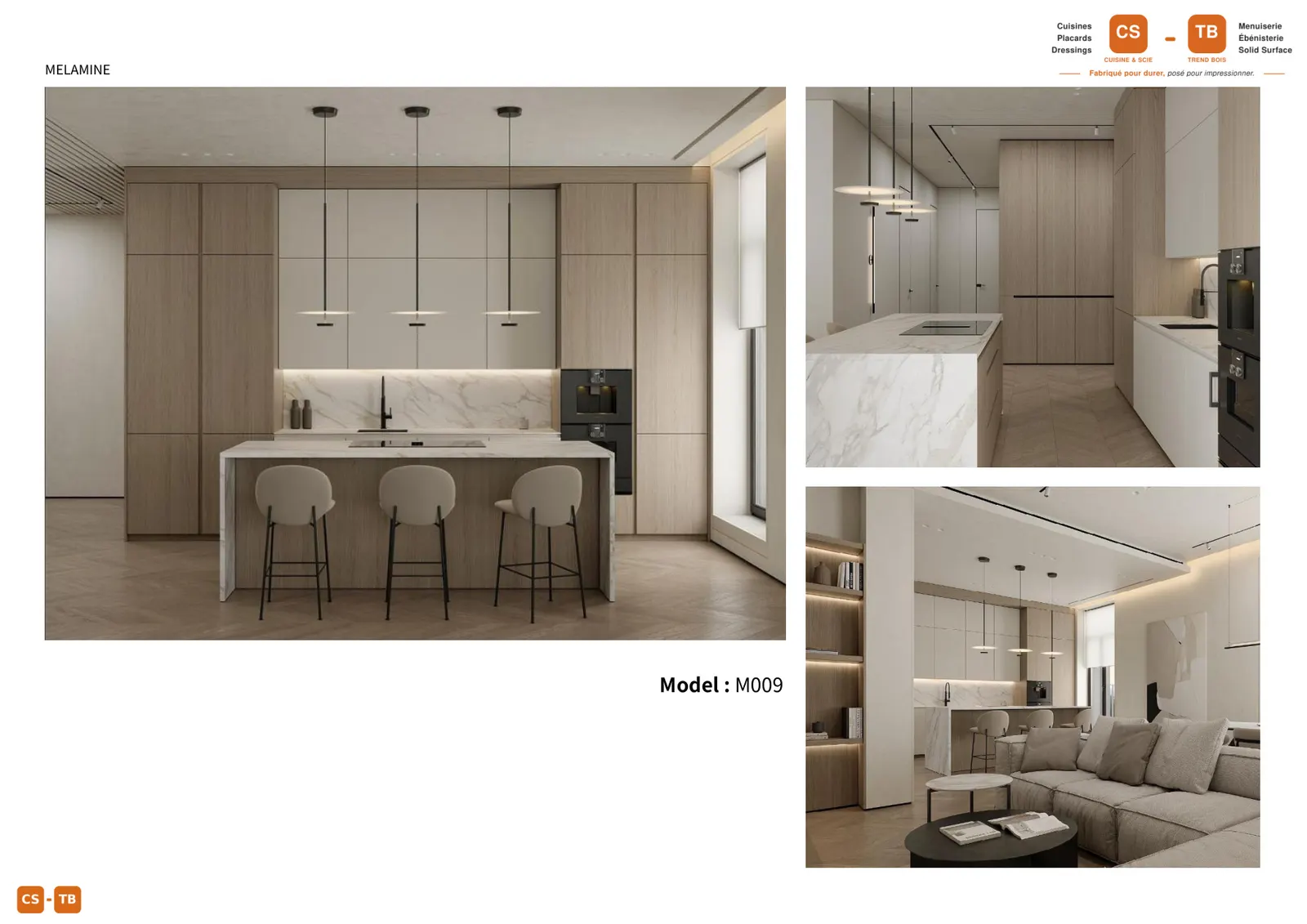 Cuisine M009 - Armoires de cuisine Trend Bois Maroc