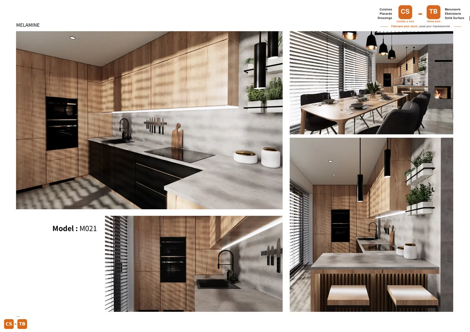 Cuisine M019 - Armoires de cuisine Trend Bois Maroc